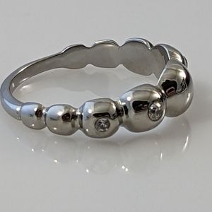 Polished Stainless Steel Little Bubbles Ring